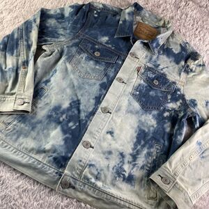 Levis Jacket Mens XXL Blue Denim Jean Trucker Bleached Out Acid Wash Retro 90s